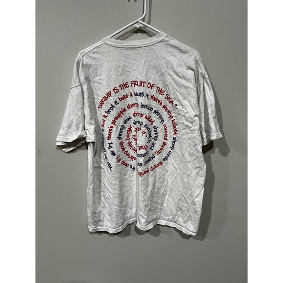 Bubba Gump Men's Vintage Short Sleeve Spiral Words Graphic T-Shirt White Size XL - Picture 4 of 7